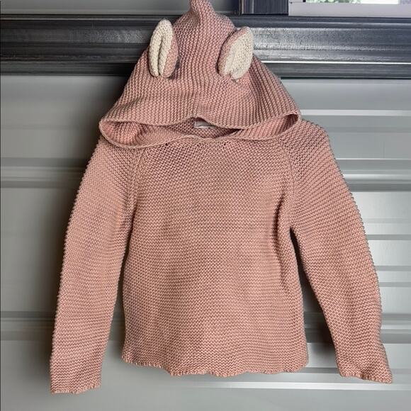 Oeuf Cream and Pink Sweater with Bunny Ears - Picture 1 of 7
